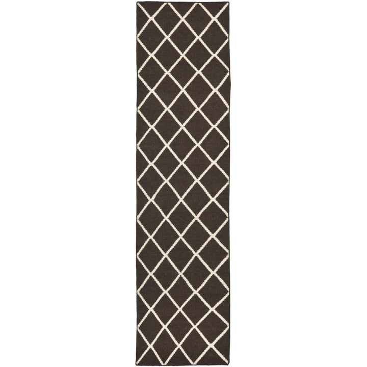 SAFAVIEH Dhurries DHU565C Handwoven Brown / Ivory Rug Image 1