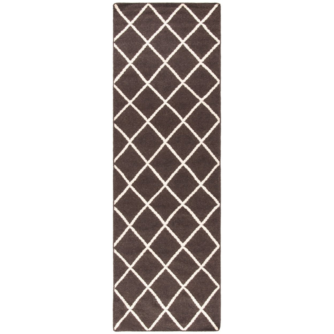 SAFAVIEH Dhurries DHU565C Handwoven Brown / Ivory Rug Image 1