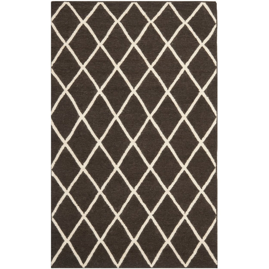 SAFAVIEH Dhurries DHU565C Handwoven Brown / Ivory Rug Image 1