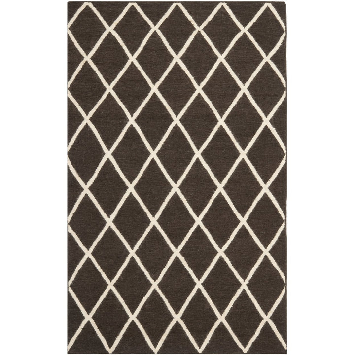 SAFAVIEH Dhurries DHU565C Handwoven Brown / Ivory Rug Image 1