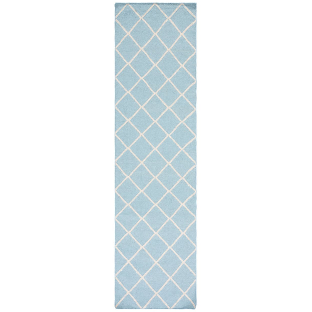 SAFAVIEH Dhurries DHU565B Light Blue / Ivory Rug Image 1