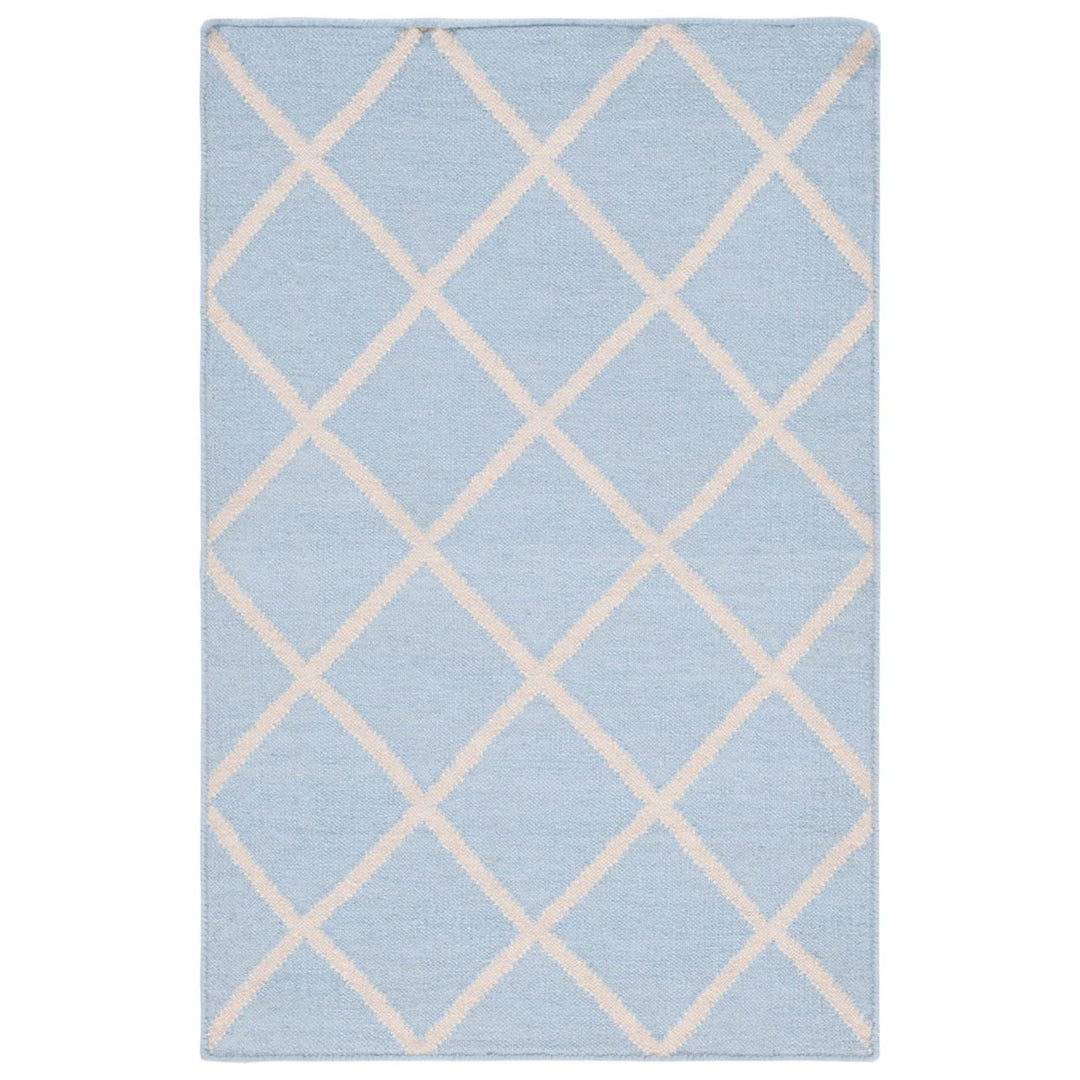 SAFAVIEH Dhurries DHU565B Light Blue / Ivory Rug Image 1