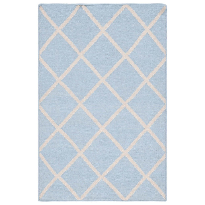 SAFAVIEH Dhurries DHU565B Light Blue / Ivory Rug Image 1