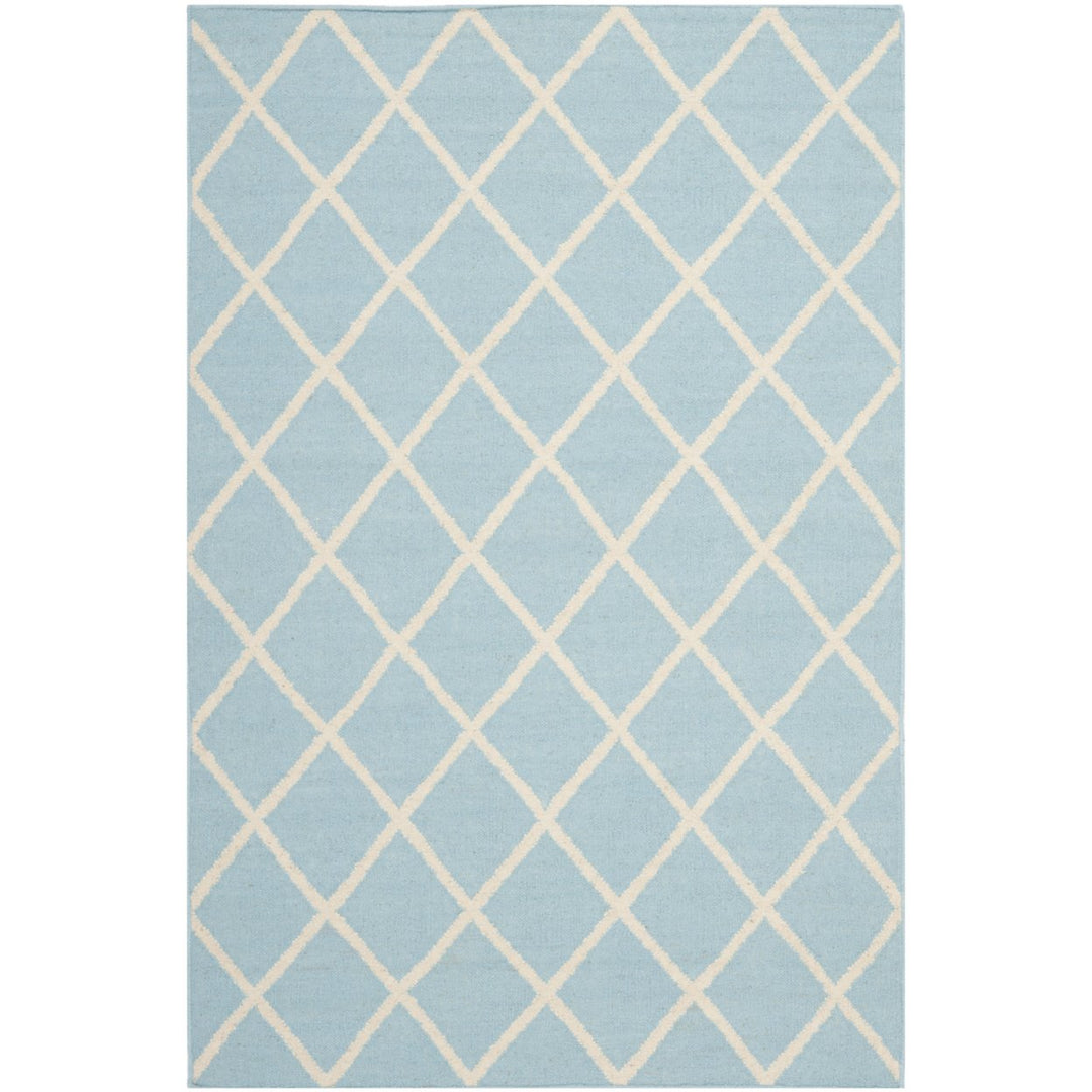 SAFAVIEH Dhurries DHU565B Light Blue / Ivory Rug Image 1