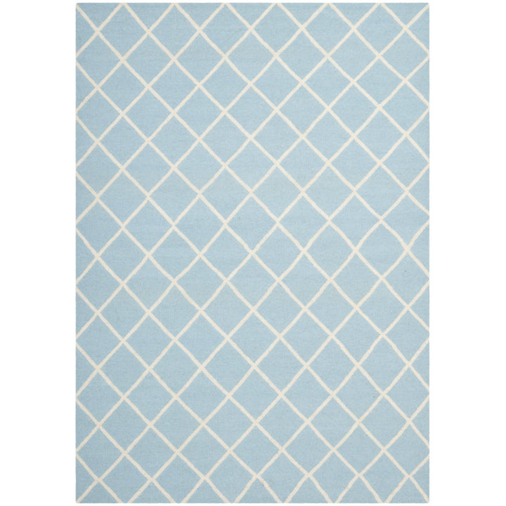 SAFAVIEH Dhurries DHU565B Light Blue / Ivory Rug Image 1