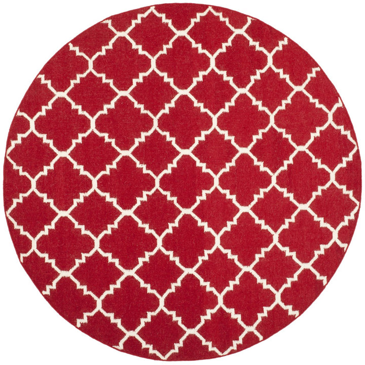 SAFAVIEH Dhurries DHU566B Handwoven Red / Ivory Rug Image 1