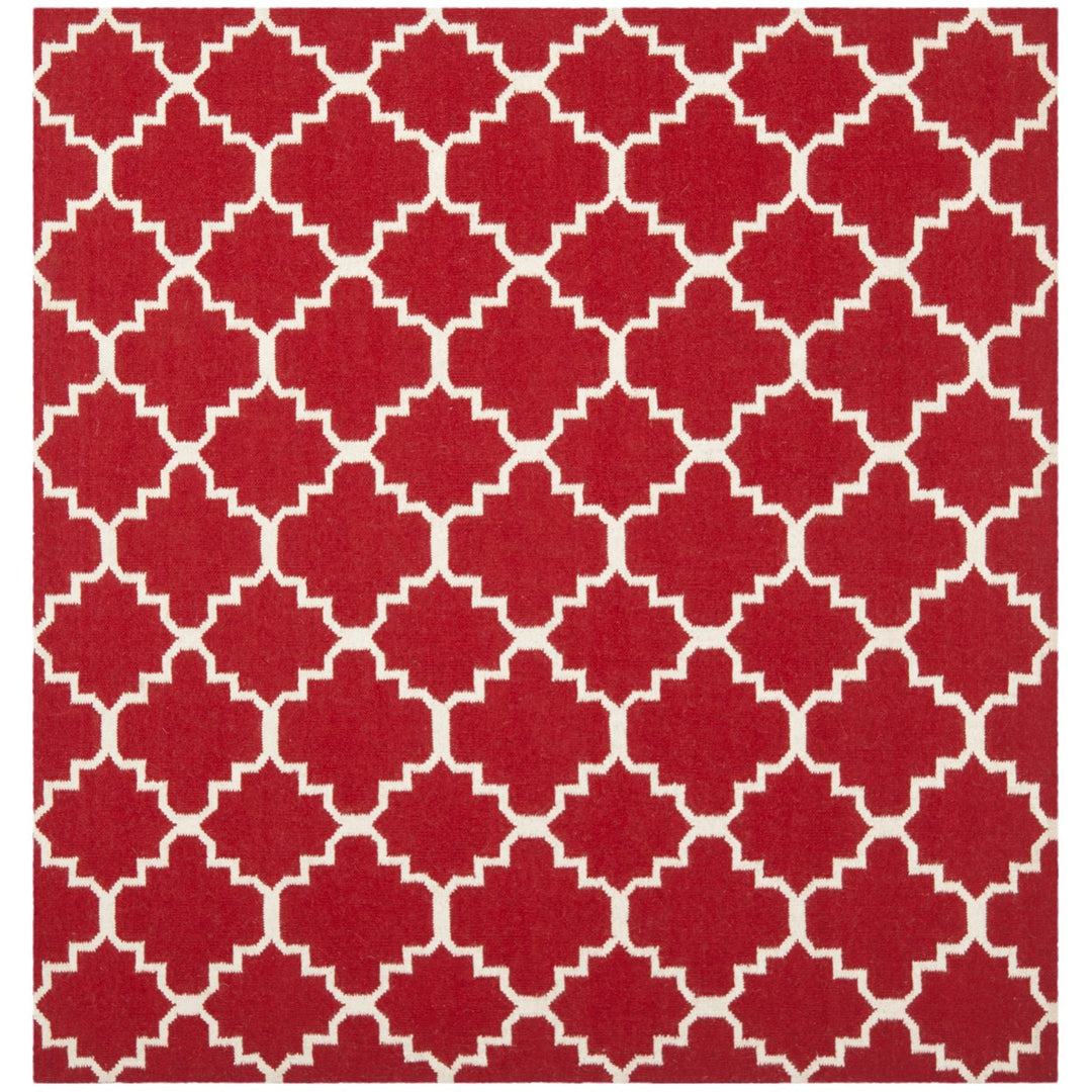 SAFAVIEH Dhurries DHU566B Handwoven Red / Ivory Rug Image 1