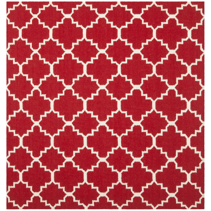 SAFAVIEH Dhurries DHU566B Handwoven Red / Ivory Rug Image 1