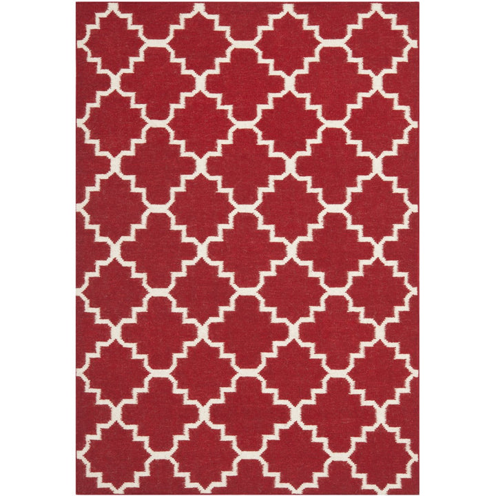 SAFAVIEH Dhurries DHU566B Handwoven Red / Ivory Rug Image 1