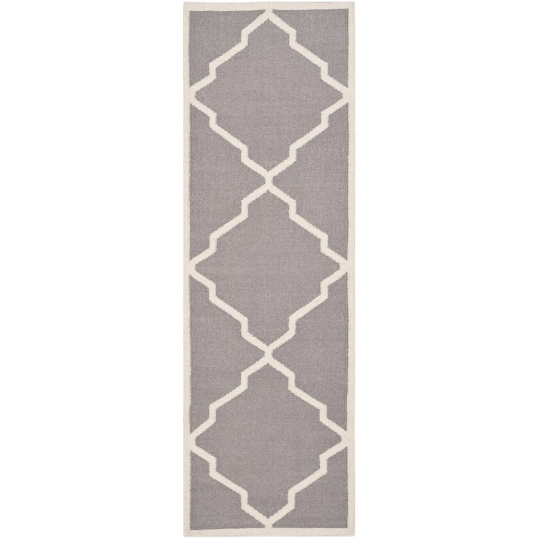 SAFAVIEH Dhurries DHU567A Handwoven Grey / Ivory Rug Image 1