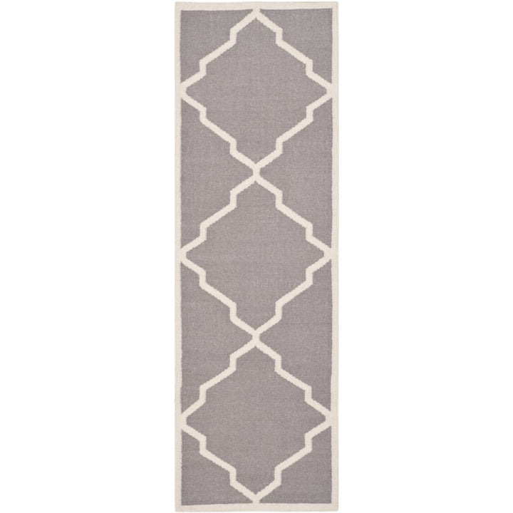 SAFAVIEH Dhurries DHU567A Handwoven Grey / Ivory Rug Image 1