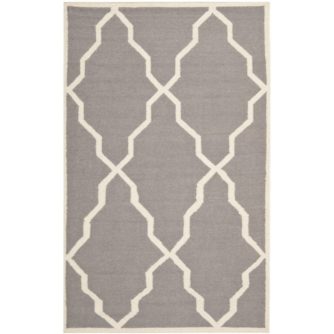 SAFAVIEH Dhurries DHU567A Handwoven Grey / Ivory Rug Image 1