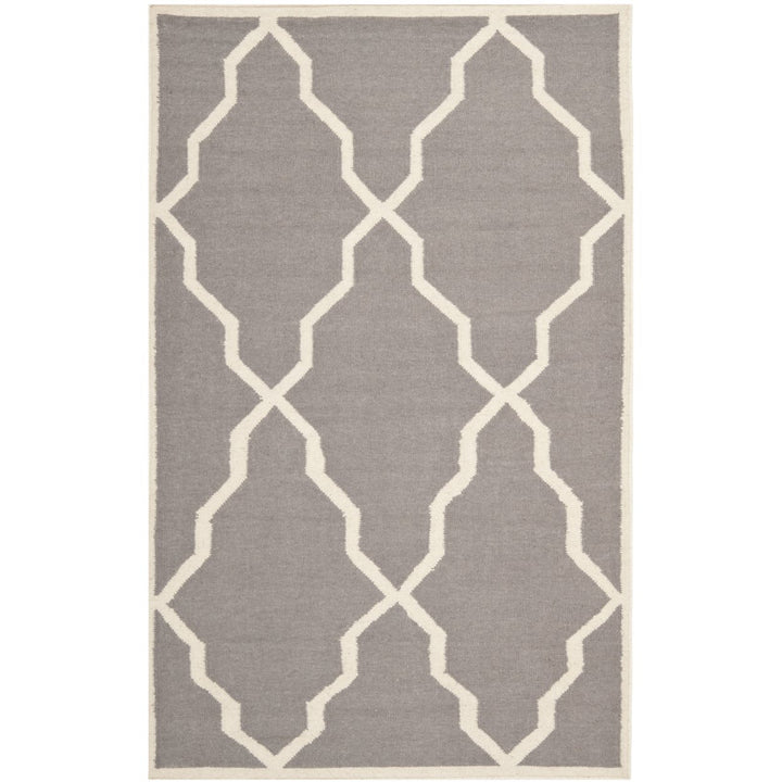 SAFAVIEH Dhurries DHU567A Handwoven Grey / Ivory Rug Image 1