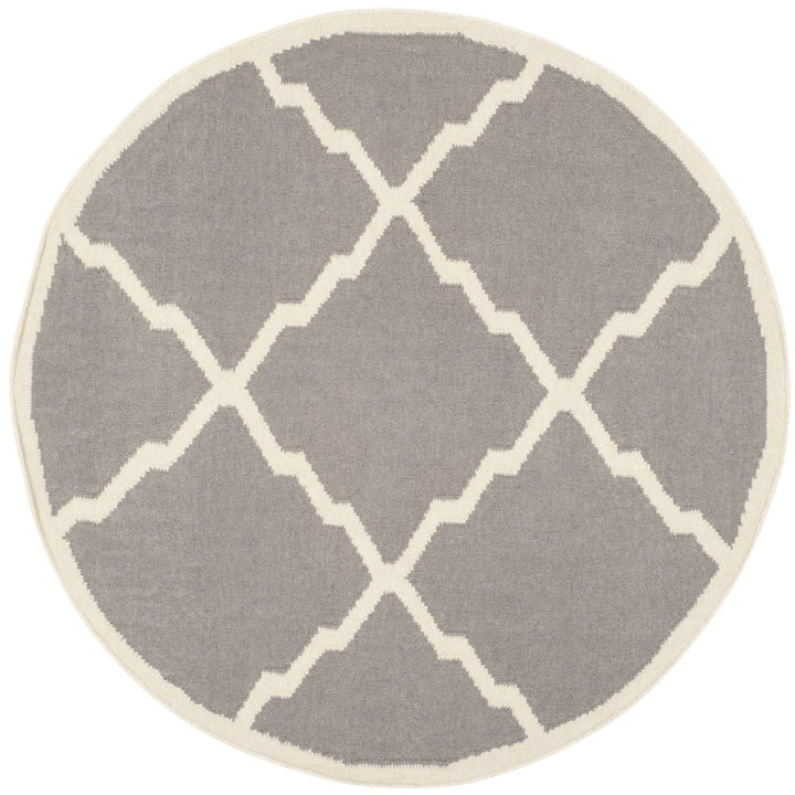 SAFAVIEH Dhurries DHU567A Handwoven Grey / Ivory Rug Image 1