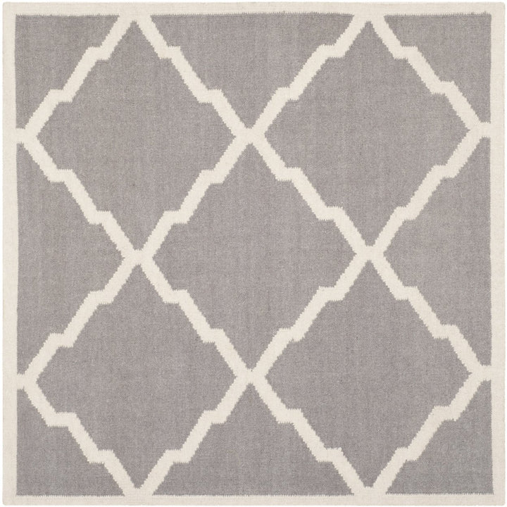 SAFAVIEH Dhurries DHU567A Handwoven Grey / Ivory Rug Image 1