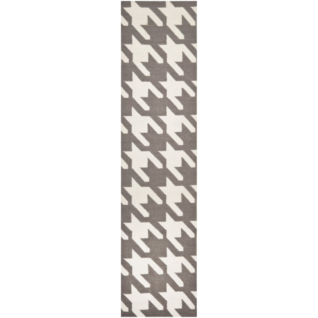 SAFAVIEH Dhurries DHU569A Handwoven Grey / Ivory Rug Image 1