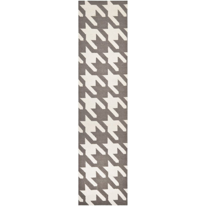 SAFAVIEH Dhurries DHU569A Handwoven Grey / Ivory Rug Image 1