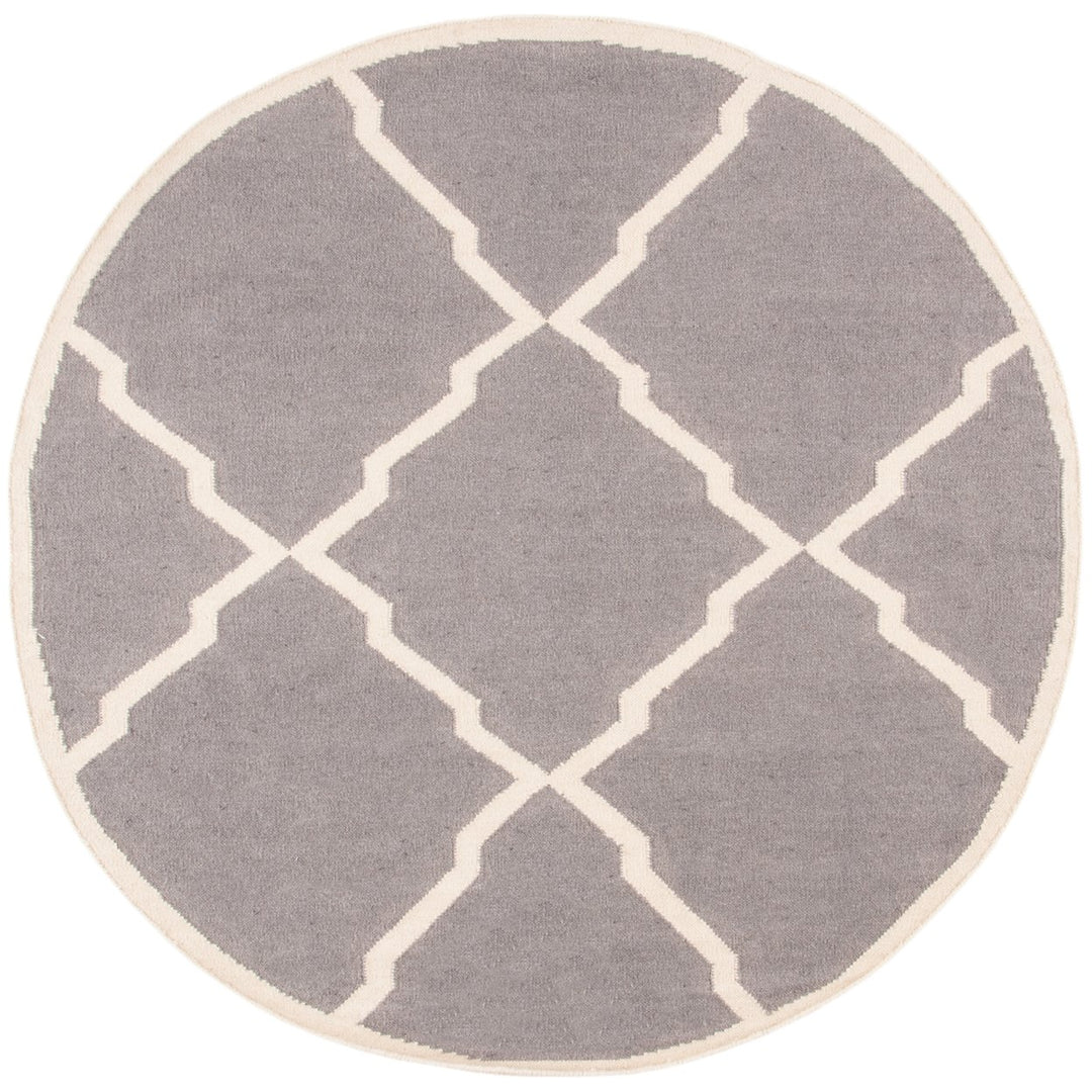 SAFAVIEH Dhurries DHU567A Handwoven Grey / Ivory Rug Image 1