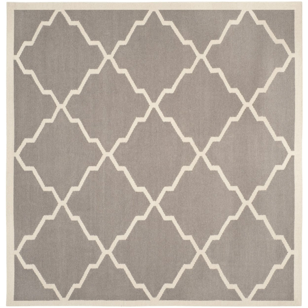 SAFAVIEH Dhurries DHU567A Handwoven Grey / Ivory Rug Image 1