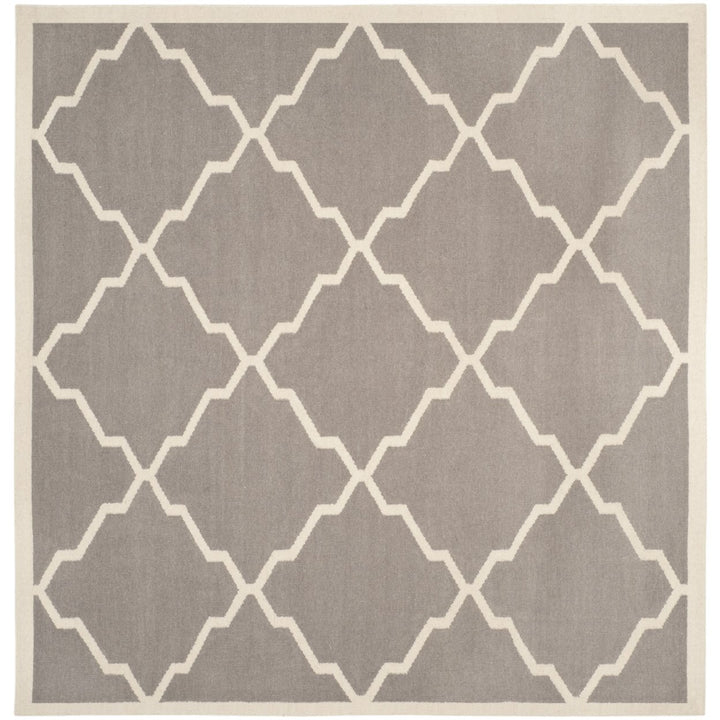 SAFAVIEH Dhurries DHU567A Handwoven Grey / Ivory Rug Image 1