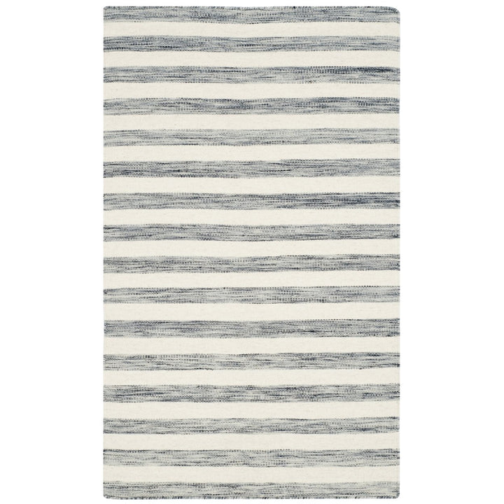 SAFAVIEH Dhurries DHU575A Handwoven Grey / Ivory Rug Image 1