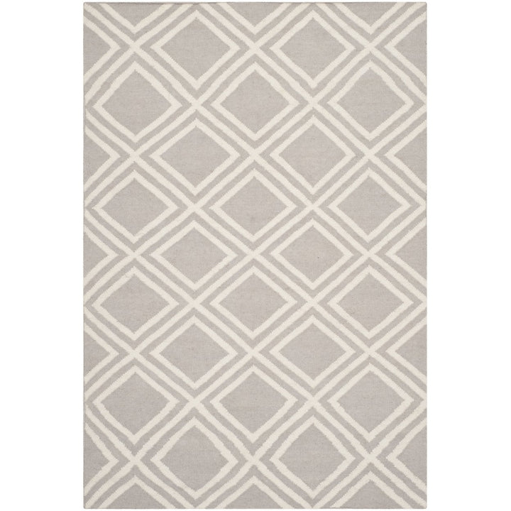 SAFAVIEH Dhurries DHU571A Handwoven Grey / Ivory Rug Image 1