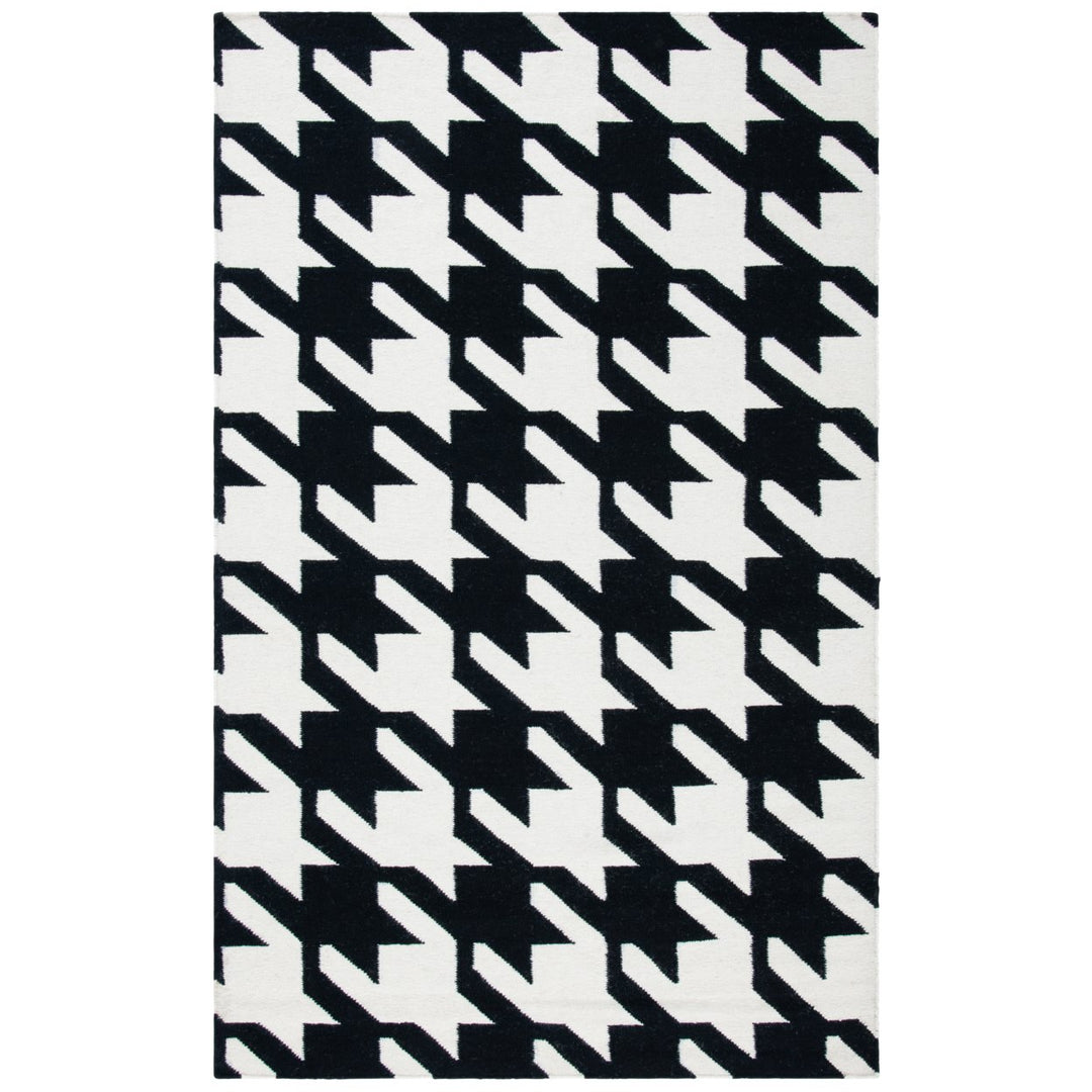 SAFAVIEH Dhurries DHU570A Handwoven Black / Ivory Rug Image 1