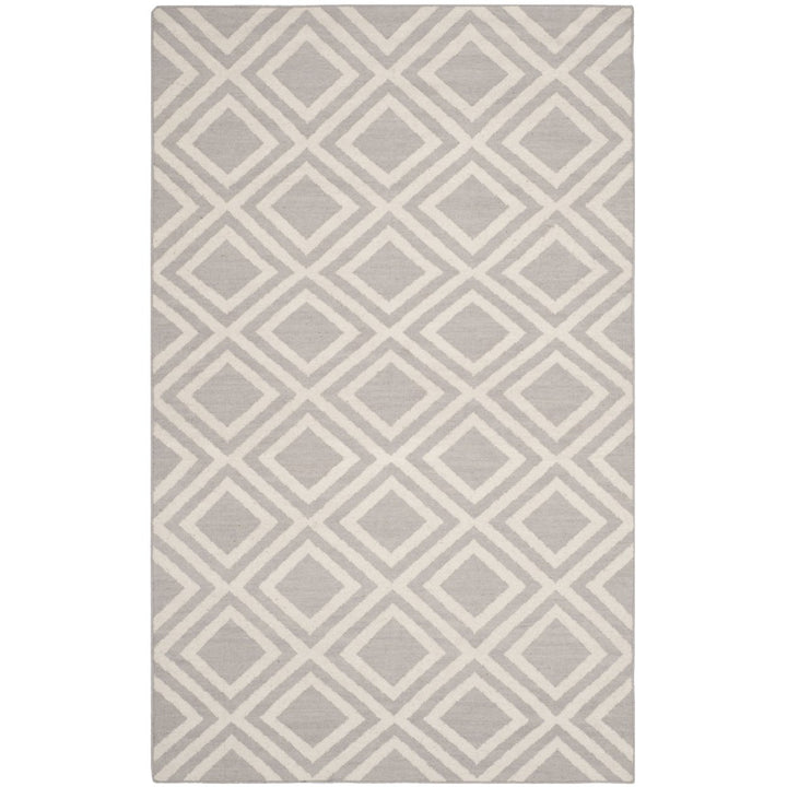 SAFAVIEH Dhurries DHU571A Handwoven Grey / Ivory Rug Image 1