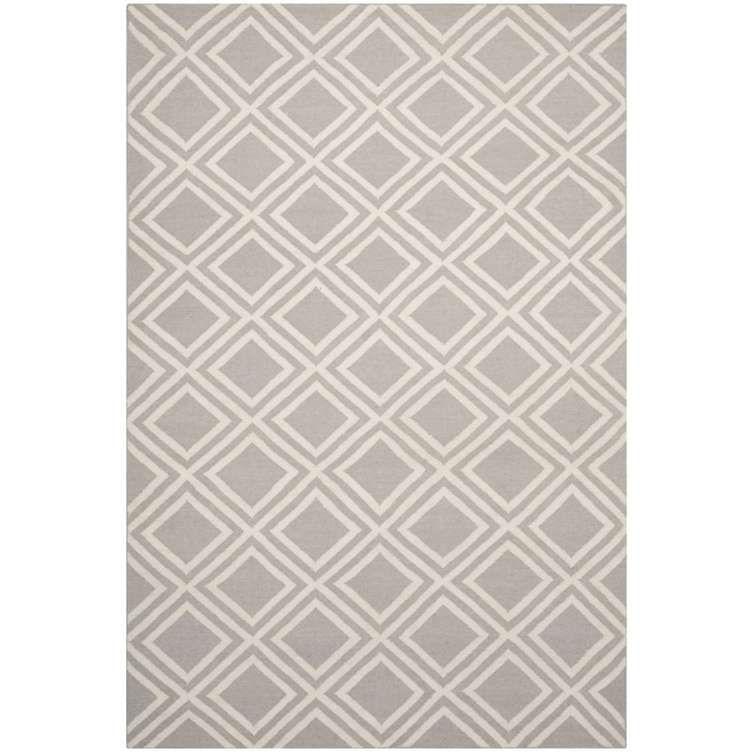 SAFAVIEH Dhurries DHU571A Handwoven Grey / Ivory Rug Image 1