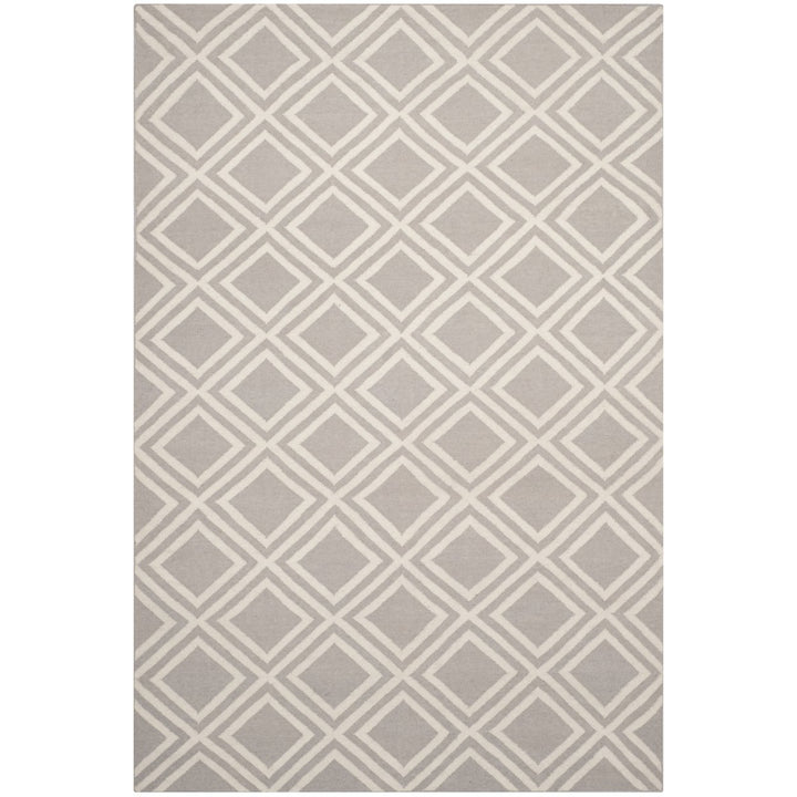 SAFAVIEH Dhurries DHU571A Handwoven Grey / Ivory Rug Image 1