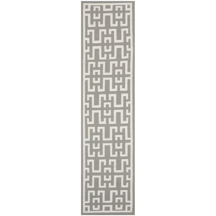 SAFAVIEH Dhurries DHU621B Handwoven Soft Grey /Ivory Rug Image 1