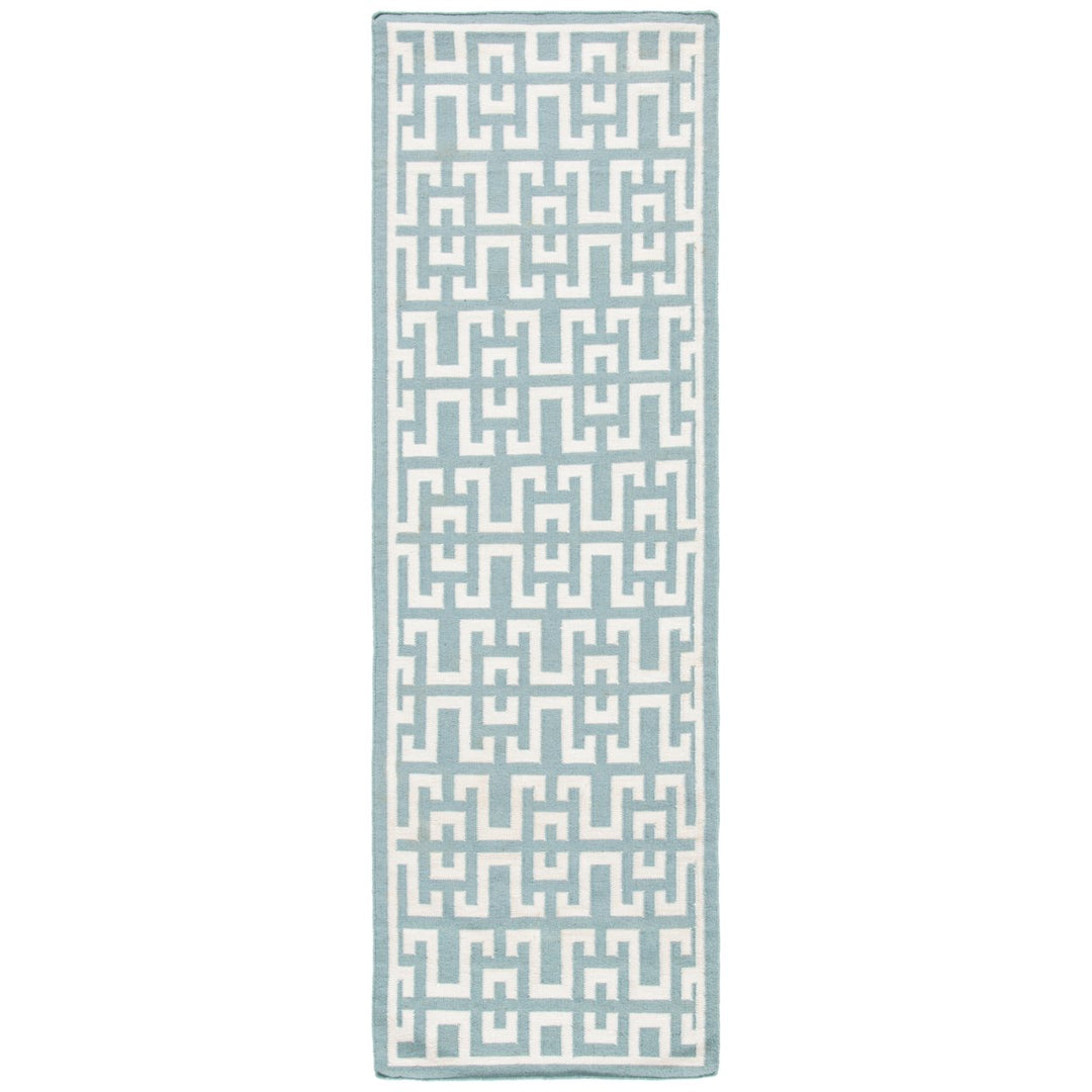 SAFAVIEH Dhurries DHU621A Handwoven Seafoam / Ivory Rug Image 6