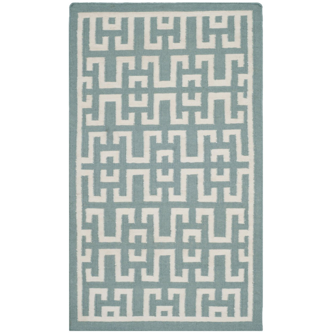 SAFAVIEH Dhurries DHU621A Handwoven Seafoam / Ivory Rug Image 1