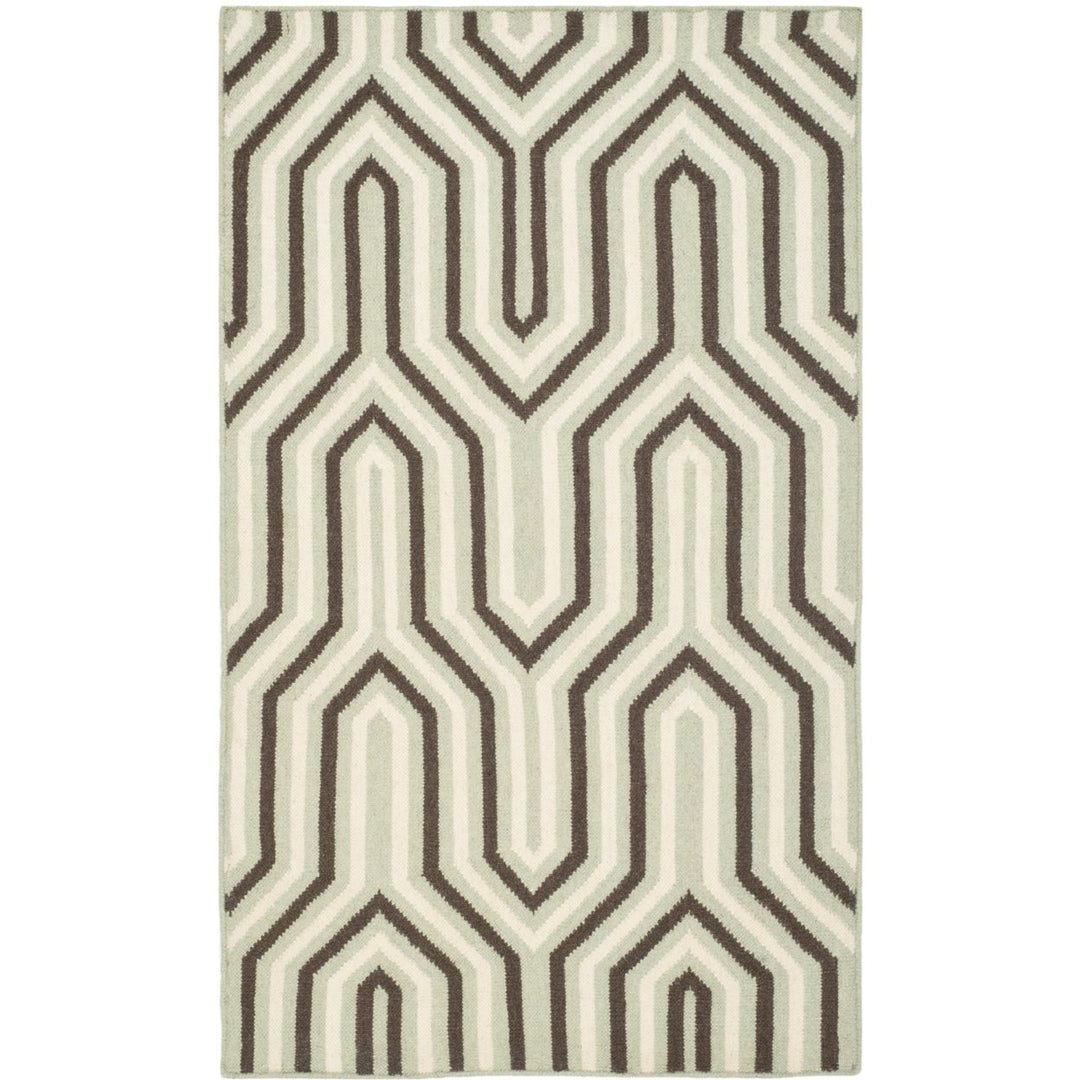 SAFAVIEH Dhurries DHU622A Handwoven Grey / Multi Rug Image 1