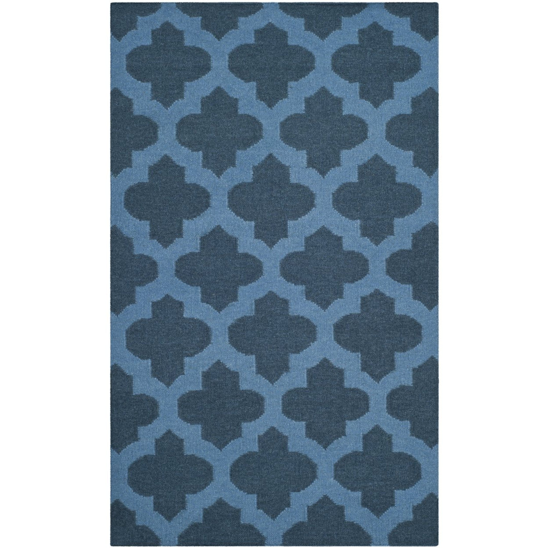 SAFAVIEH Dhurries DHU623C Handwoven Ink / Blue Rug Image 1