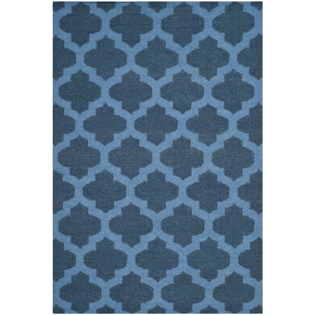 SAFAVIEH Dhurries DHU623C Handwoven Ink / Blue Rug Image 1