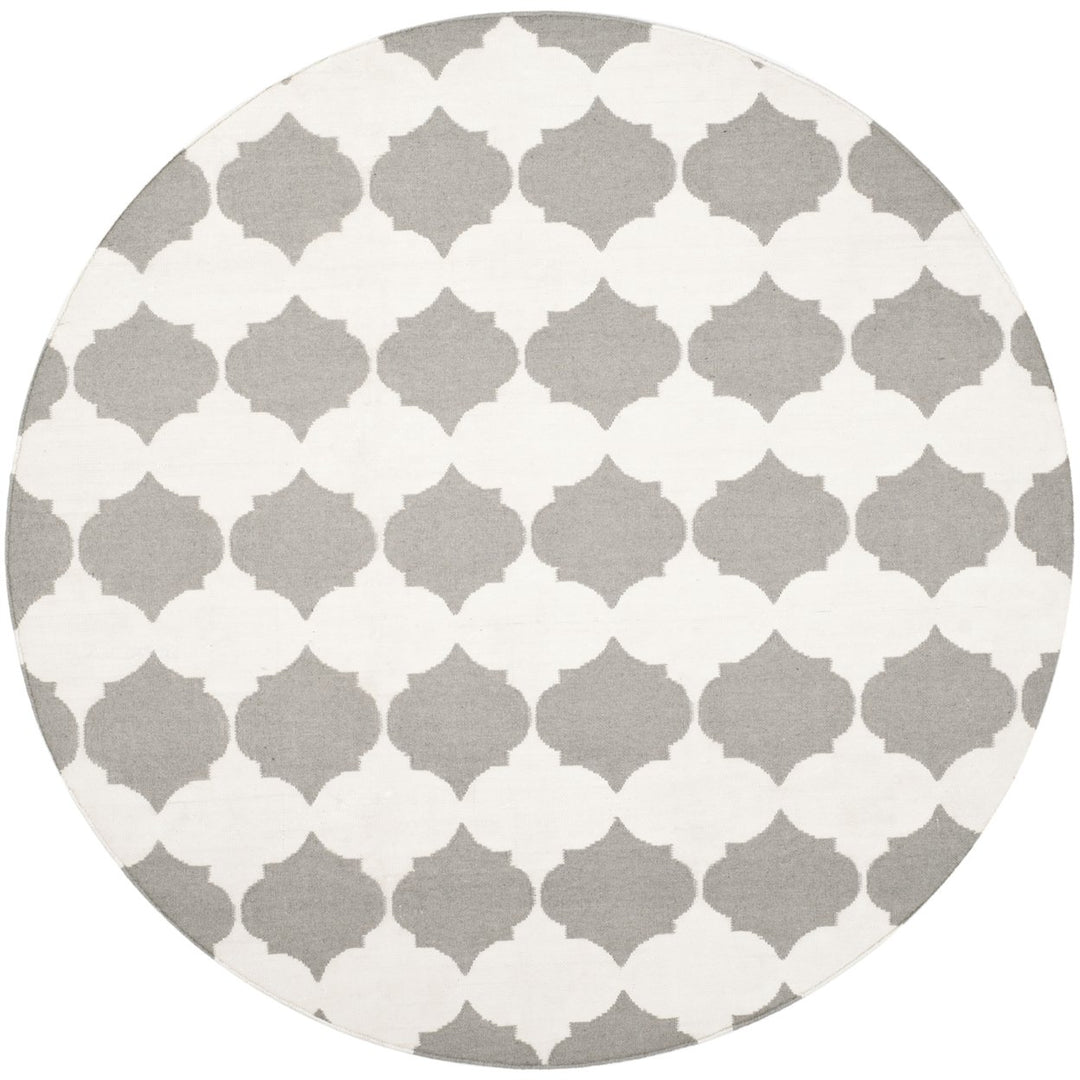 SAFAVIEH Dhurries DHU624B Handwoven Grey / Ivory Rug Image 1