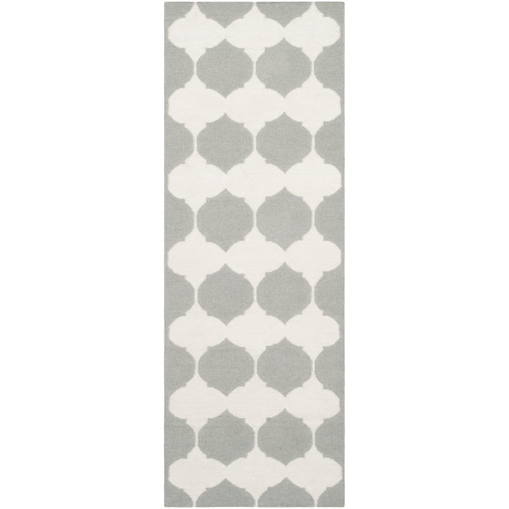 SAFAVIEH Dhurries DHU624B Handwoven Grey / Ivory Rug Image 1