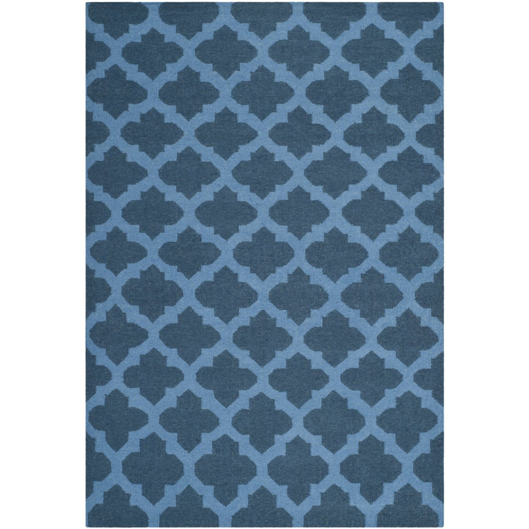 SAFAVIEH Dhurries DHU623C Handwoven Ink / Blue Rug Image 1