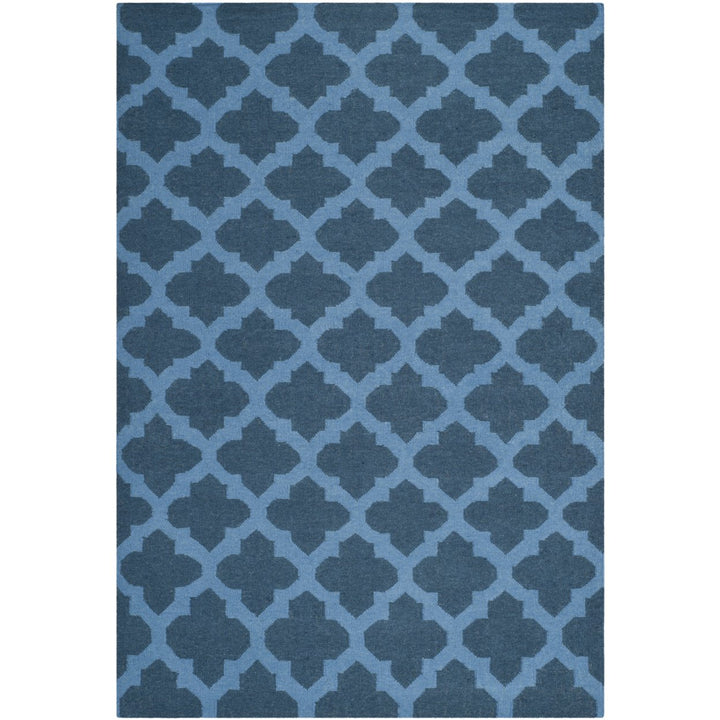 SAFAVIEH Dhurries DHU623C Handwoven Ink / Blue Rug Image 1