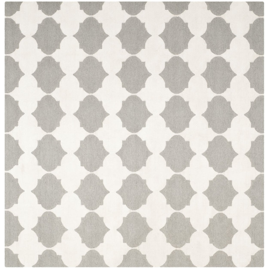 SAFAVIEH Dhurries DHU624B Handwoven Grey / Ivory Rug Image 1