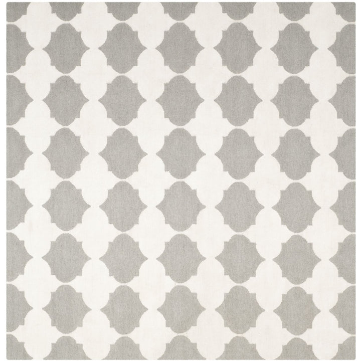 SAFAVIEH Dhurries DHU624B Handwoven Grey / Ivory Rug Image 1