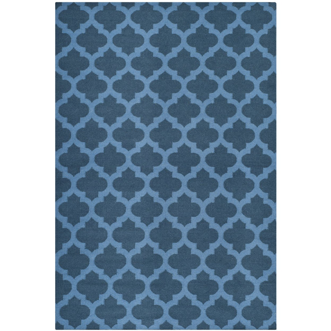 SAFAVIEH Dhurries DHU623C Handwoven Ink / Blue Rug Image 1