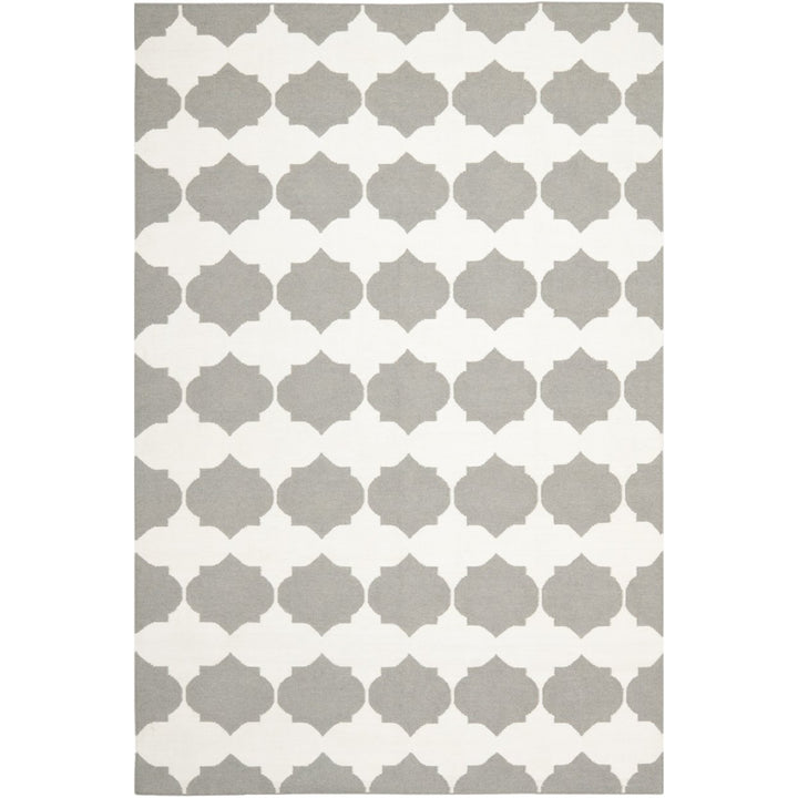 SAFAVIEH Dhurries DHU624B Handwoven Grey / Ivory Rug Image 1