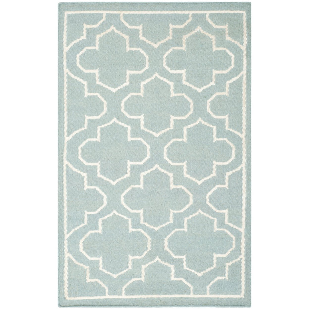 SAFAVIEH Dhurries DHU625A Handwoven Blue / Ivory Rug Image 1