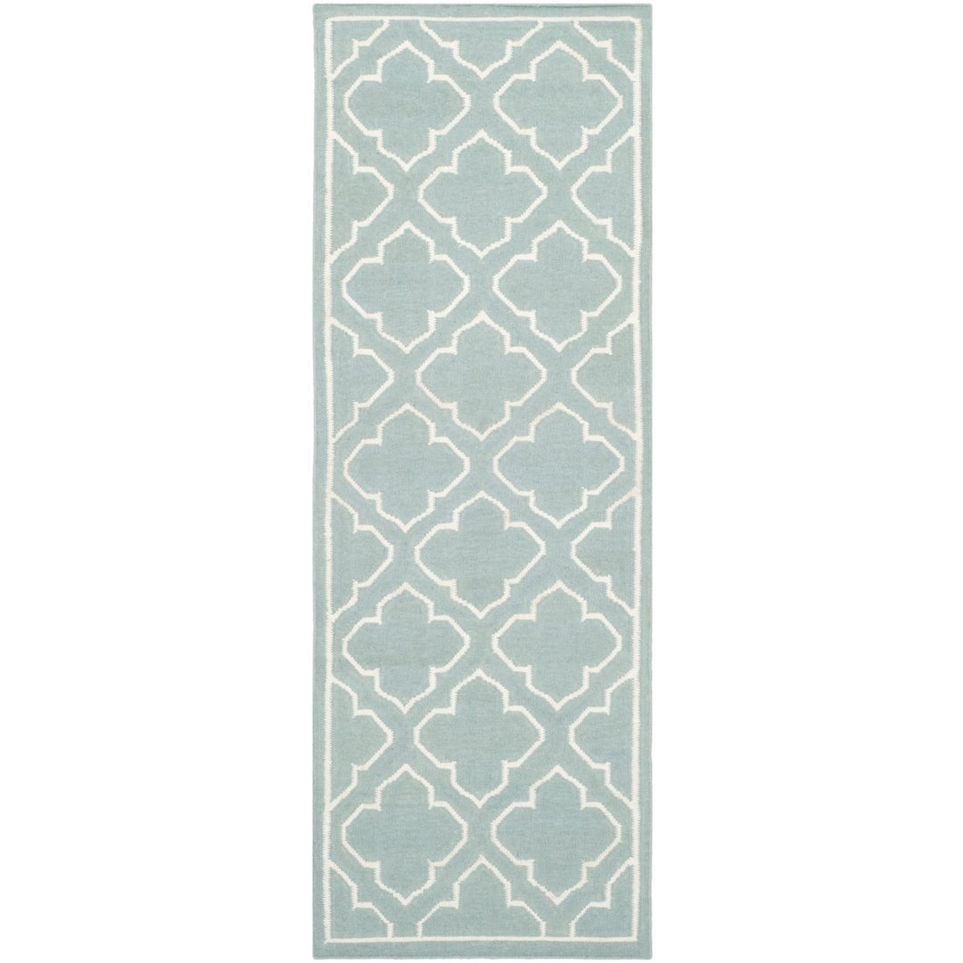 SAFAVIEH Dhurries DHU625A Handwoven Blue / Ivory Rug Image 1