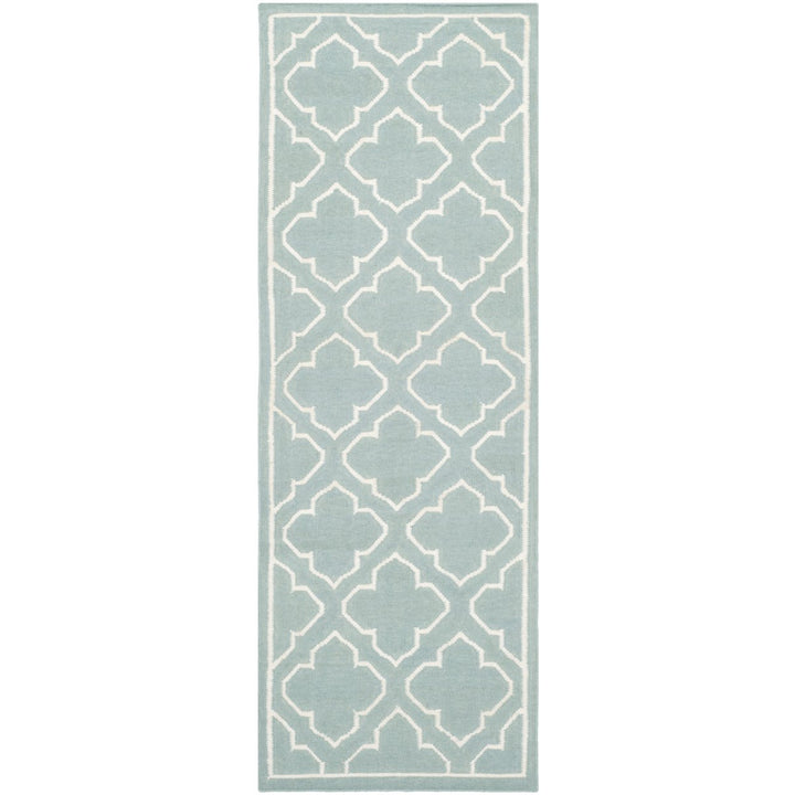 SAFAVIEH Dhurries DHU625A Handwoven Blue / Ivory Rug Image 1