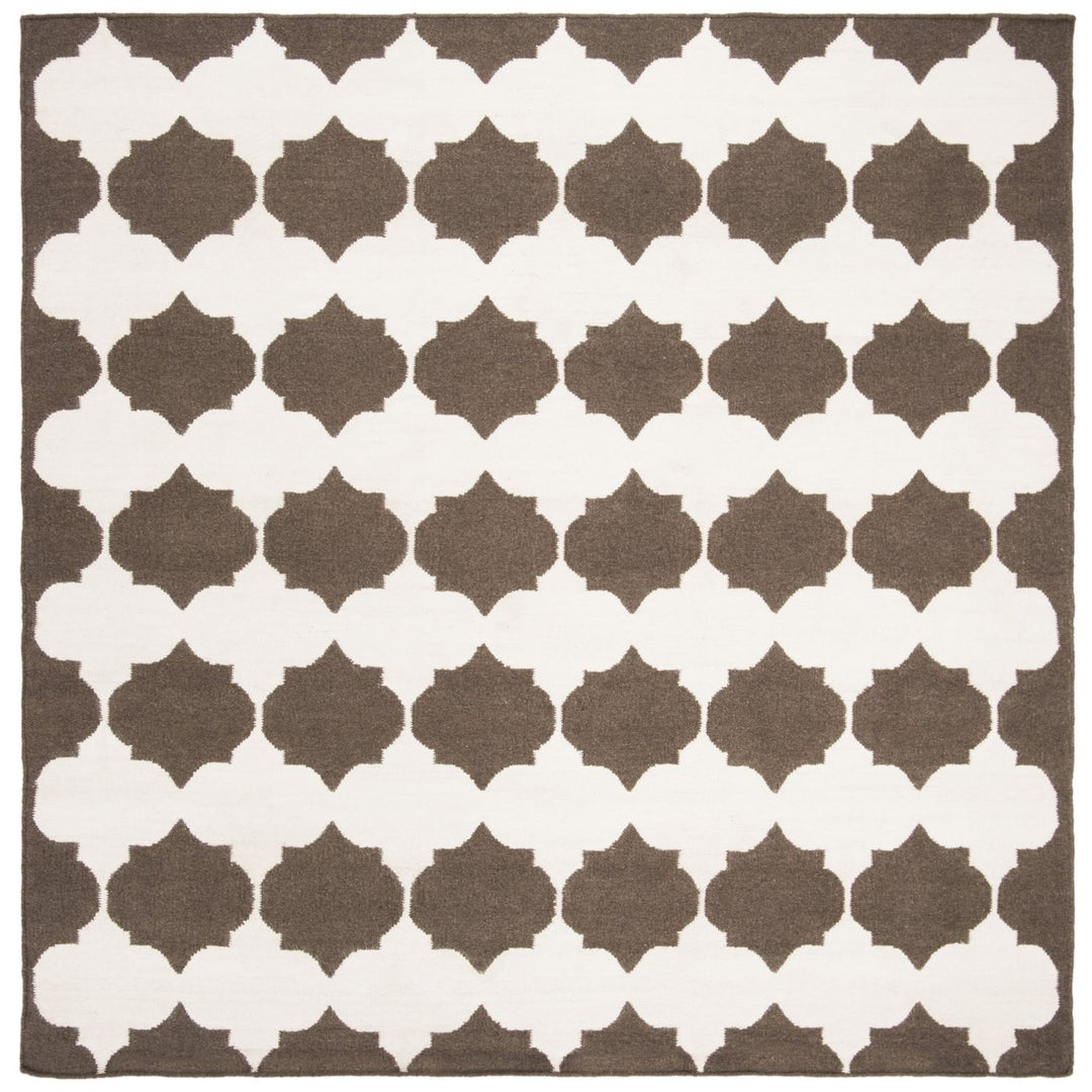 SAFAVIEH Dhurries DHU624C Handwoven Brown / Ivory Rug Image 1