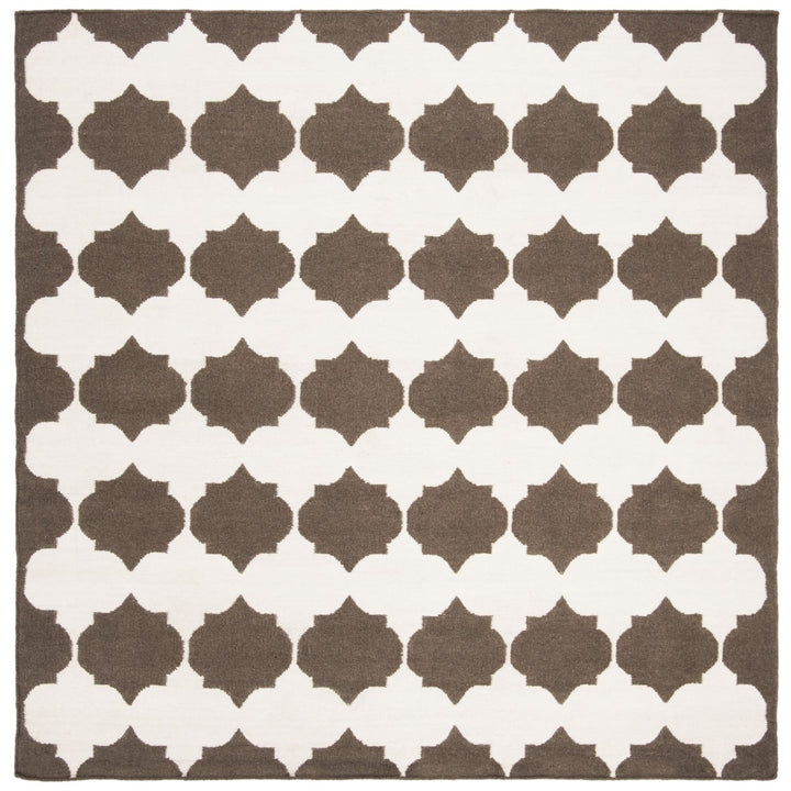 SAFAVIEH Dhurries DHU624C Handwoven Brown / Ivory Rug Image 1