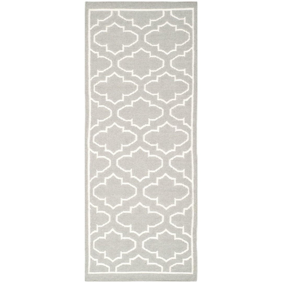 SAFAVIEH Dhurries DHU625B Handwoven Grey / Ivory Rug Image 1